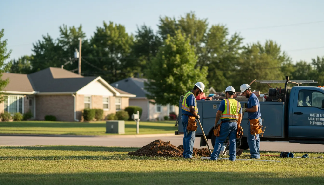 Residential water line and bathroom plumbing service in Austin, AR